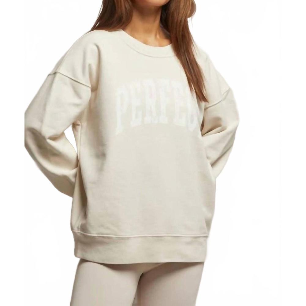 NEW PERFECTWHITETEE perfect cotton sweatshirt in sugar - Picture 3 of 5